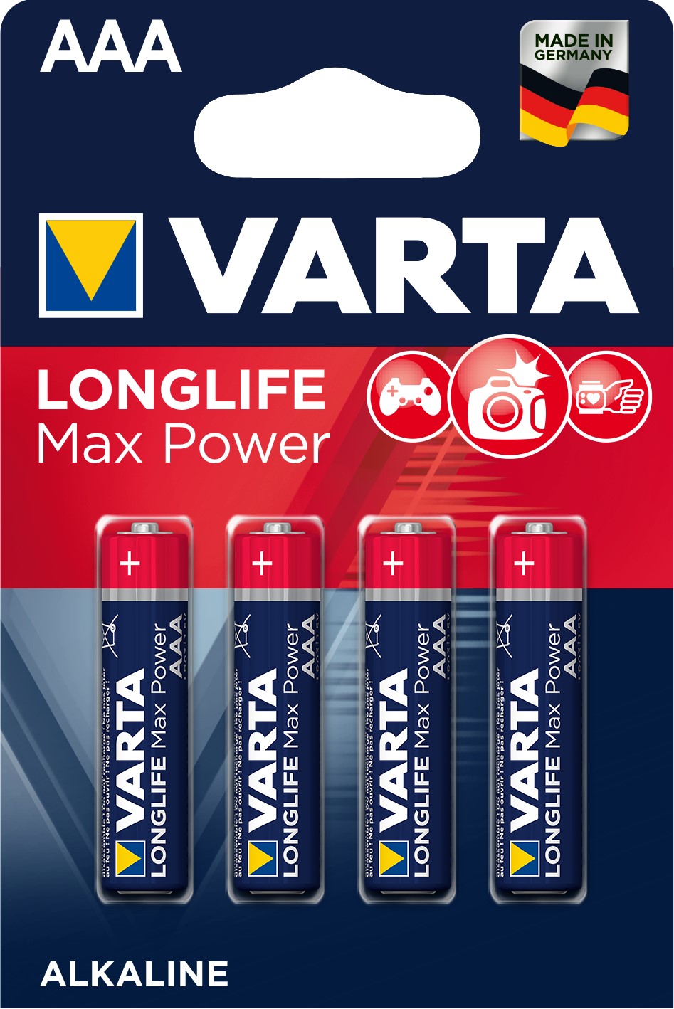 VARTA LONGLIFE MAX POWER Pile alcaline AAA/LR03 x4 VARTA
