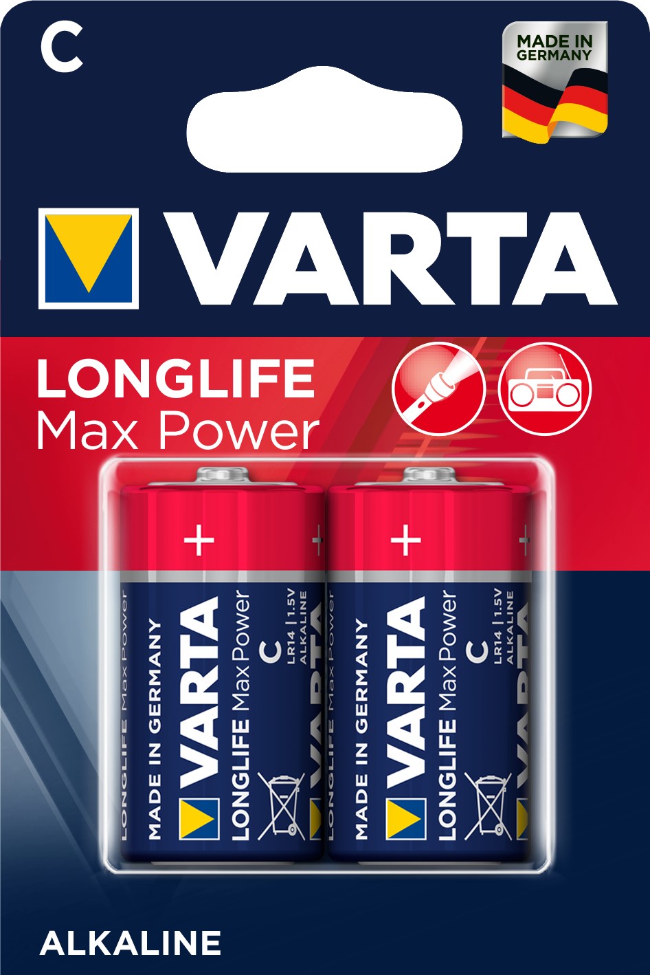 VARTA LONGLIFE MAX POWER Pile alcaline C/LR14 x2 VARTA