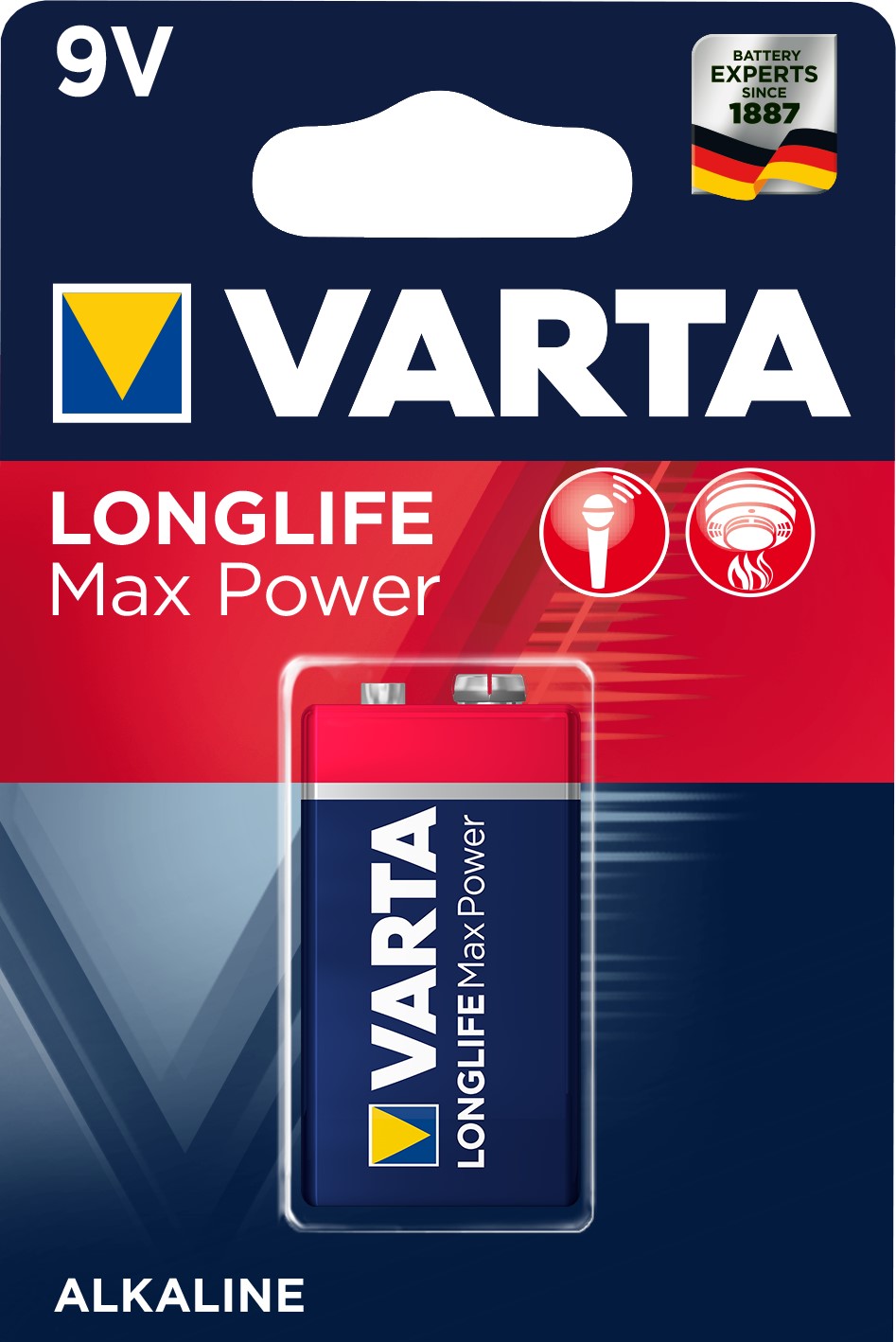 VARTA LONGLIFE MAX POWER Pile alcaline 9V/6LR61 x1 VARTA