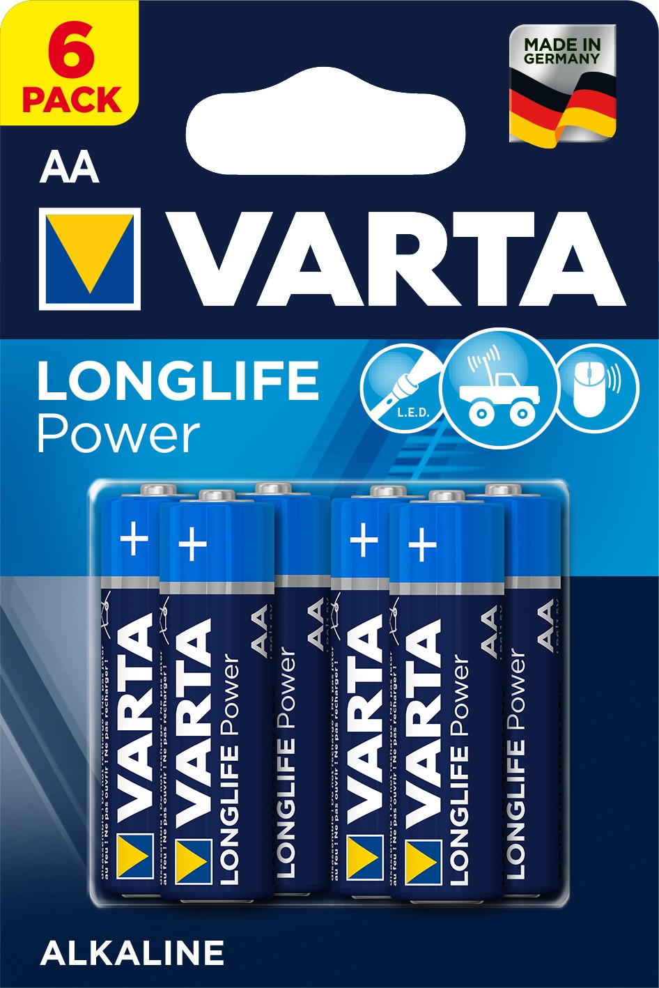 VARTA LONGLIFE POWER Pile alcaline AA/LR6 x6 VARTA