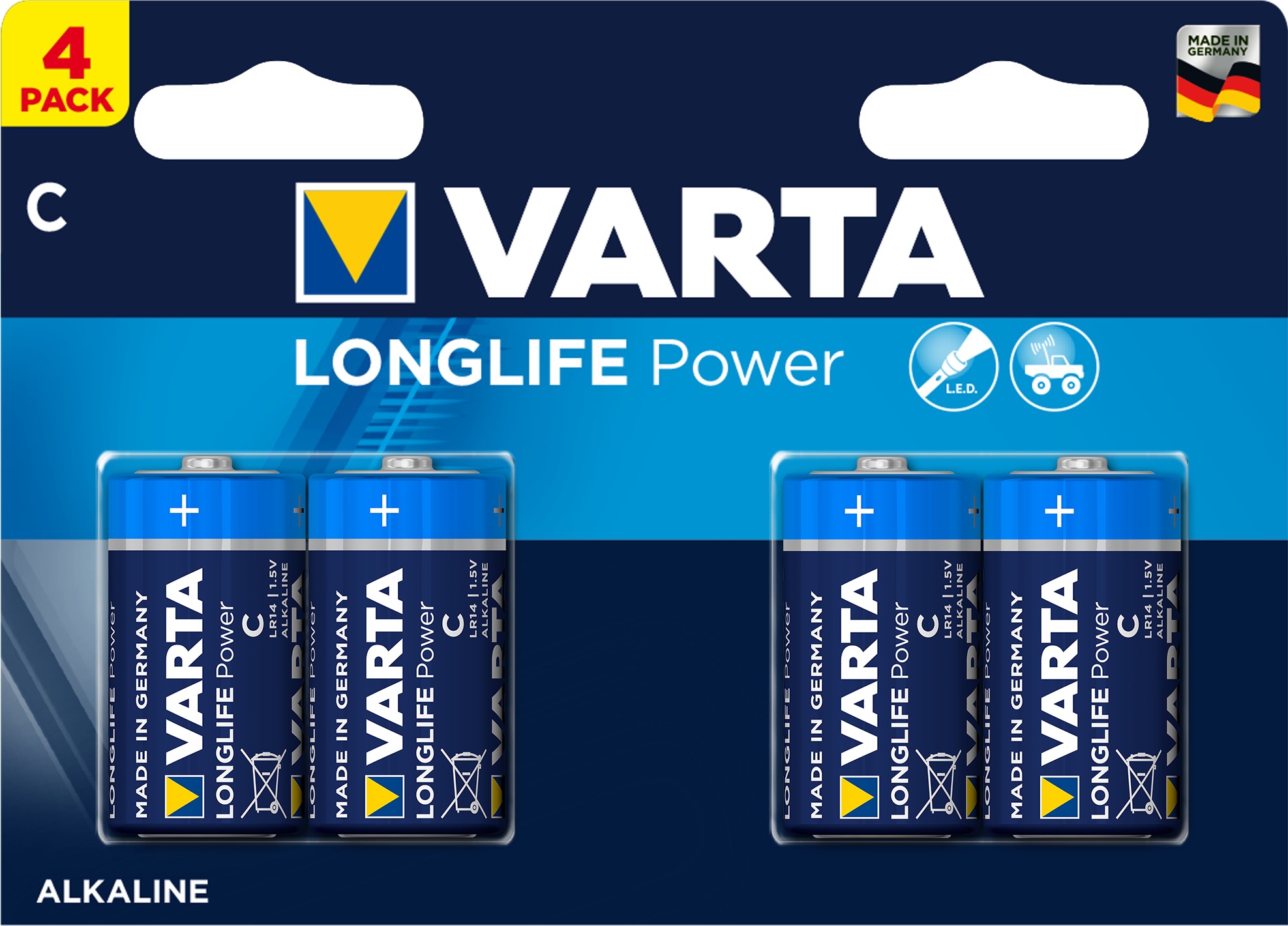 VARTA LONGLIFE POWER Pile alcaline C/LR14 x4 VARTA