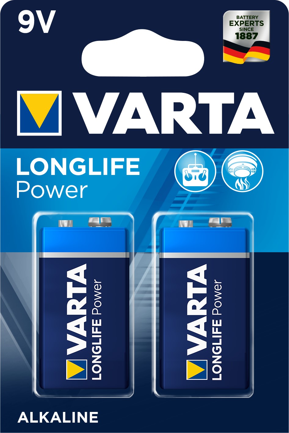VARTA LONGLIFE POWER Pile alcaline 9V/6LR61 x2 VARTA