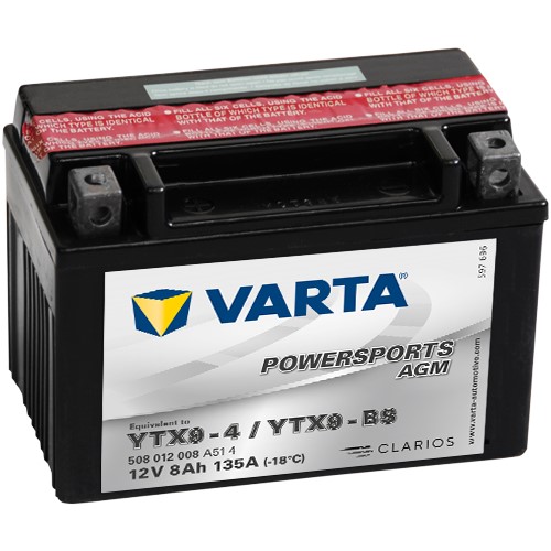 Varta Funstart AGM YTX9-BS 8 Ah 80 CCA VARTA