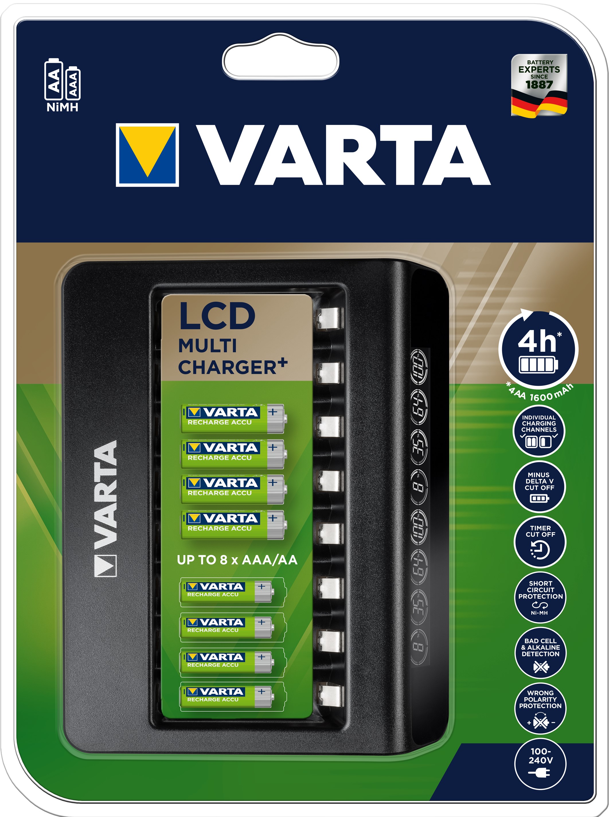 VARTA CHARGEUR LCD 8 canaux sans accu VARTA