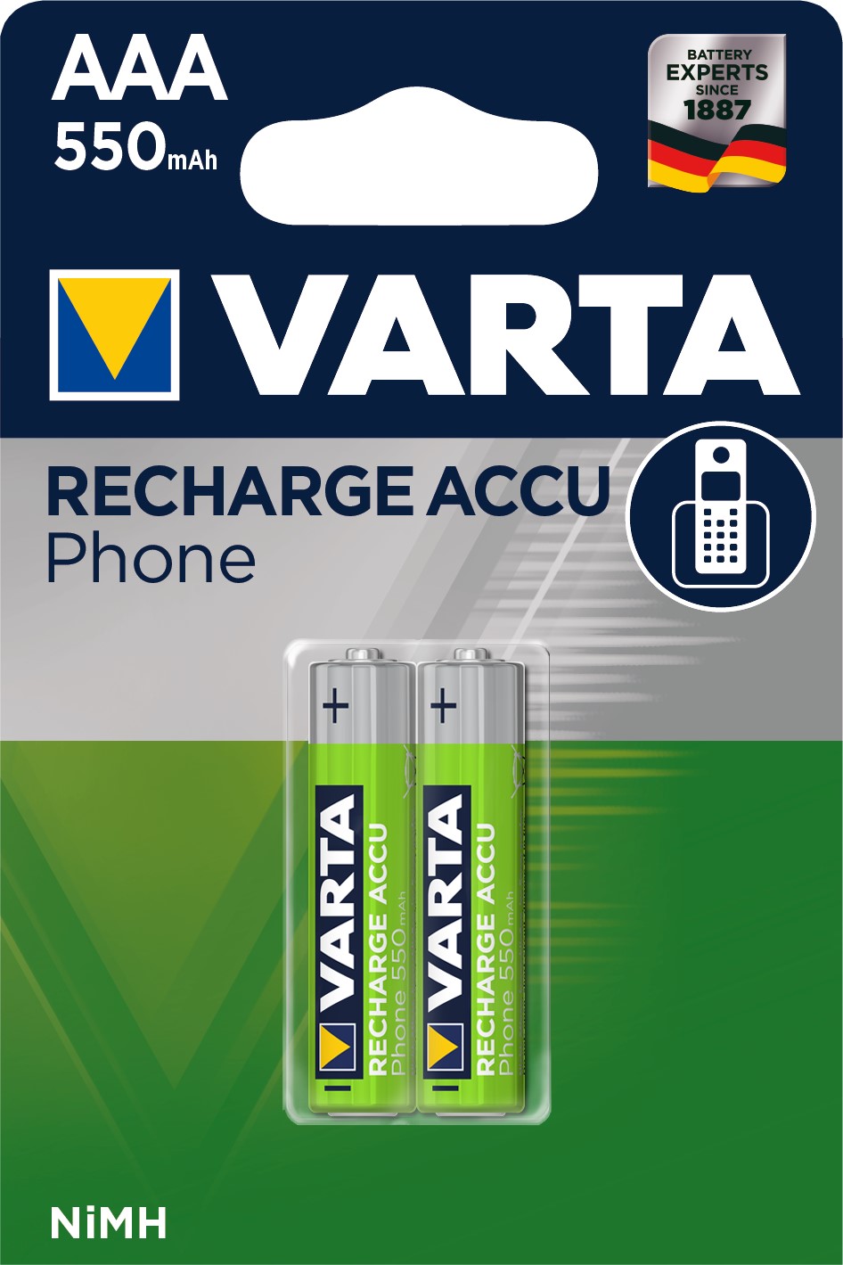 VARTA ACCU AAA/R03 x2 550mAh pour téléphone sans fil VARTA
