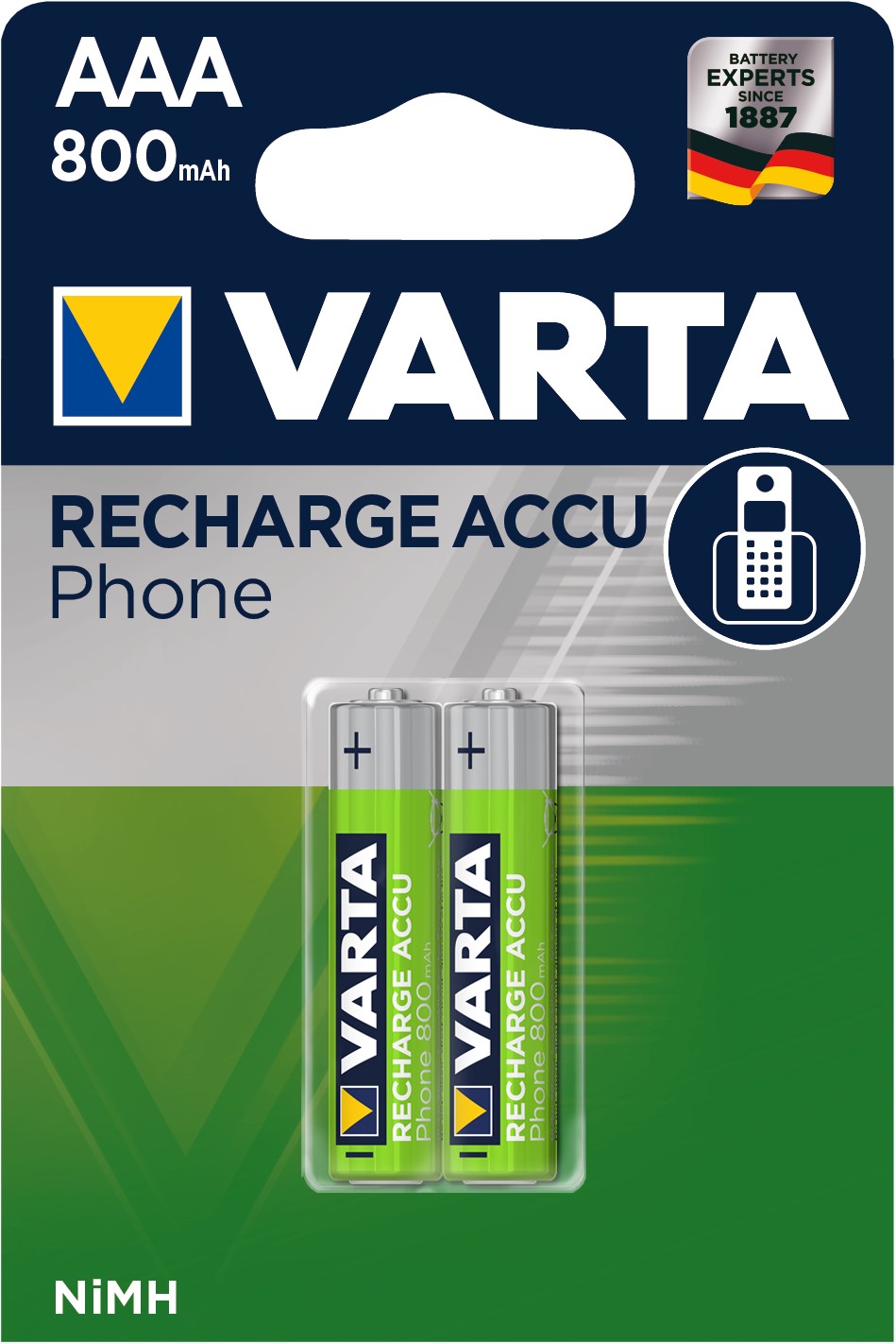 VARTA ACCU AAA/R03 x2 800mAh pour téléphone sans fil VARTA