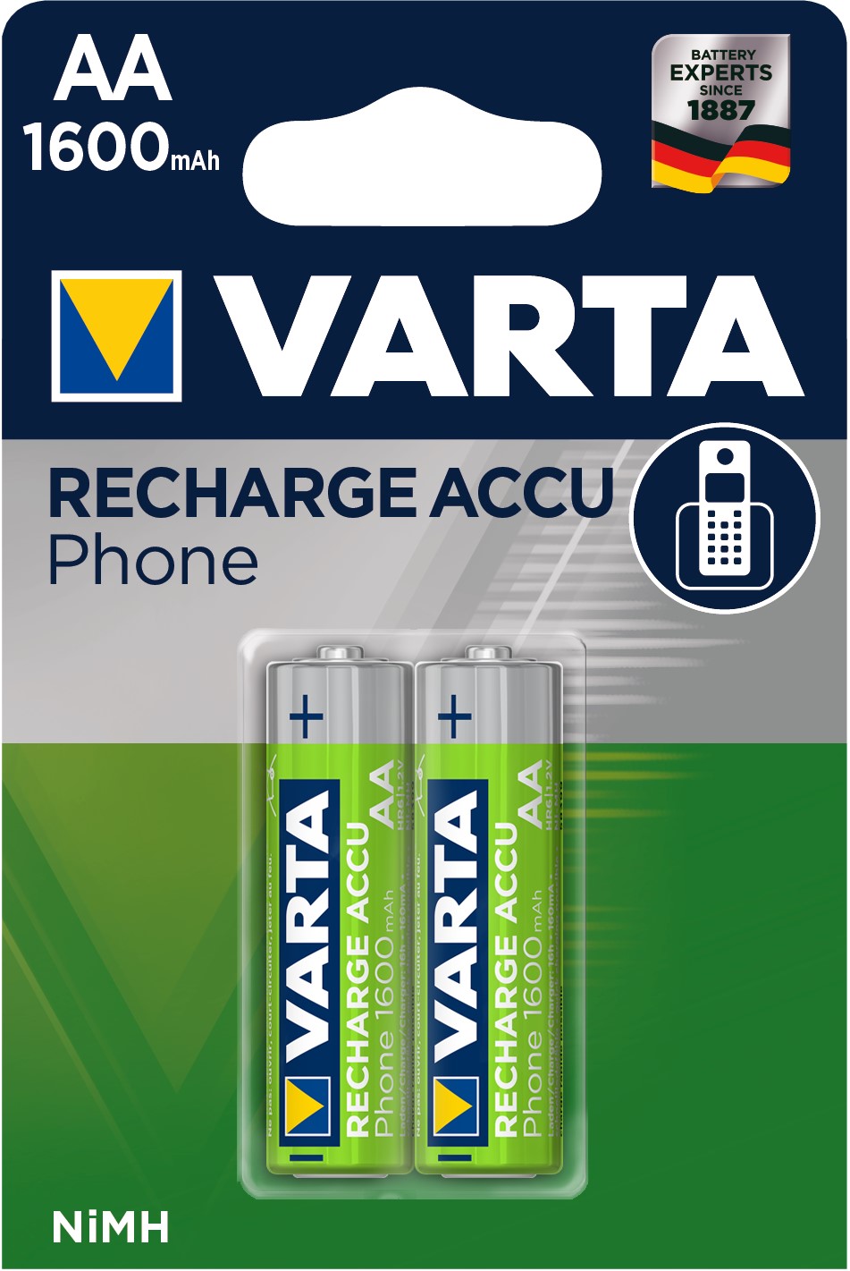 VARTA ACCU AA/R6 x2 1600mAh pour téléphone sans fil VARTA