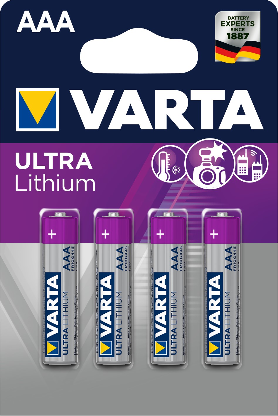 VARTA AAA x4 Pile lithium 1,5V VARTA