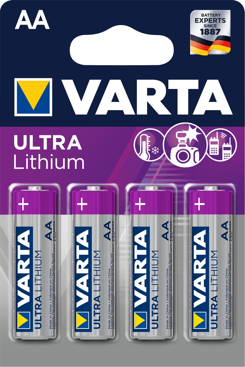 VARTA AA x4 Pile lithium 1,5V VARTA