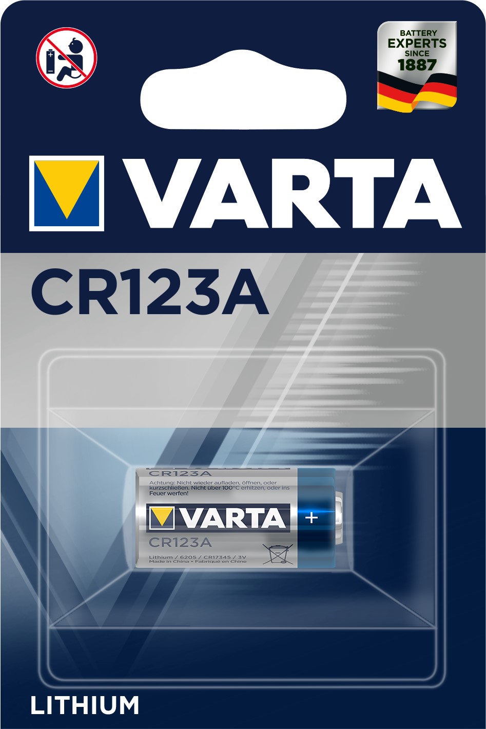 VARTA CR123 x1 Pile lithium 3V 1430mAh VARTA