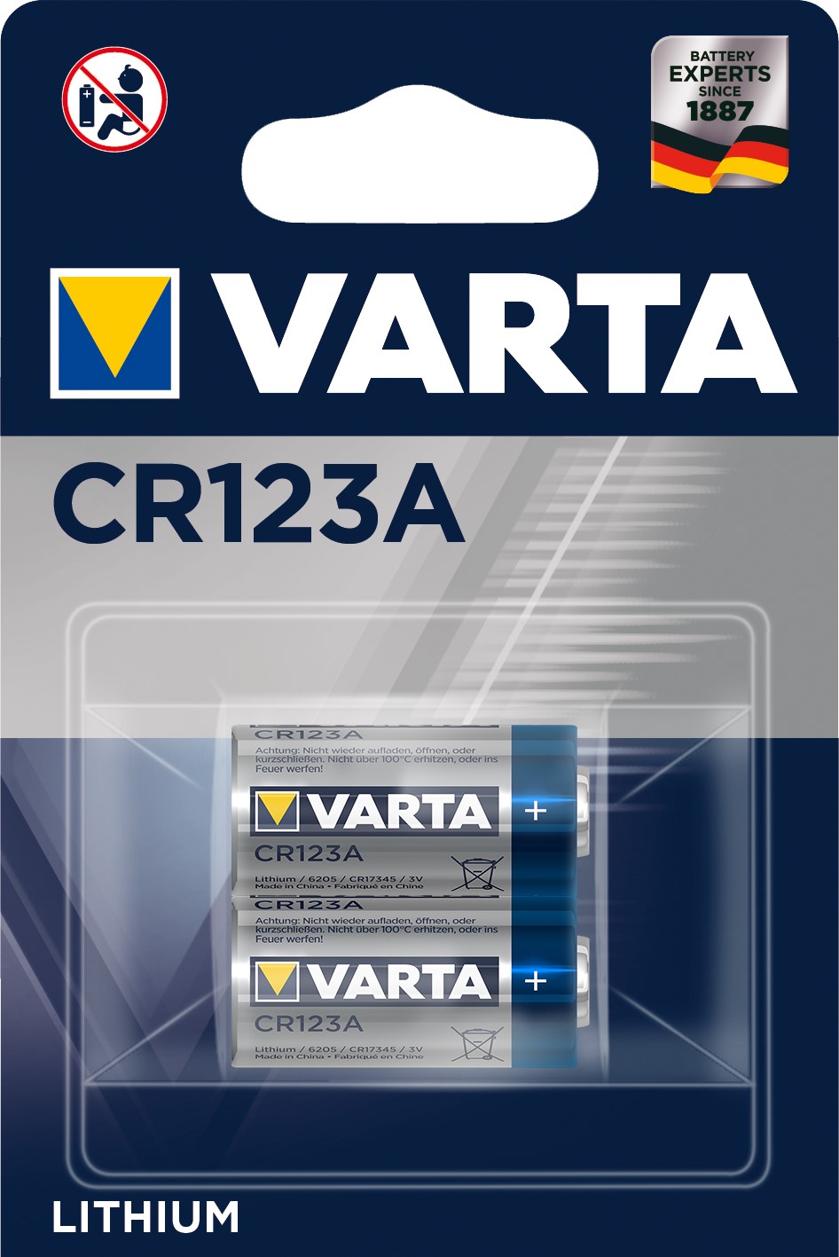 VARTA CR123 x2 Pile lithium 3V 1430mAh VARTA