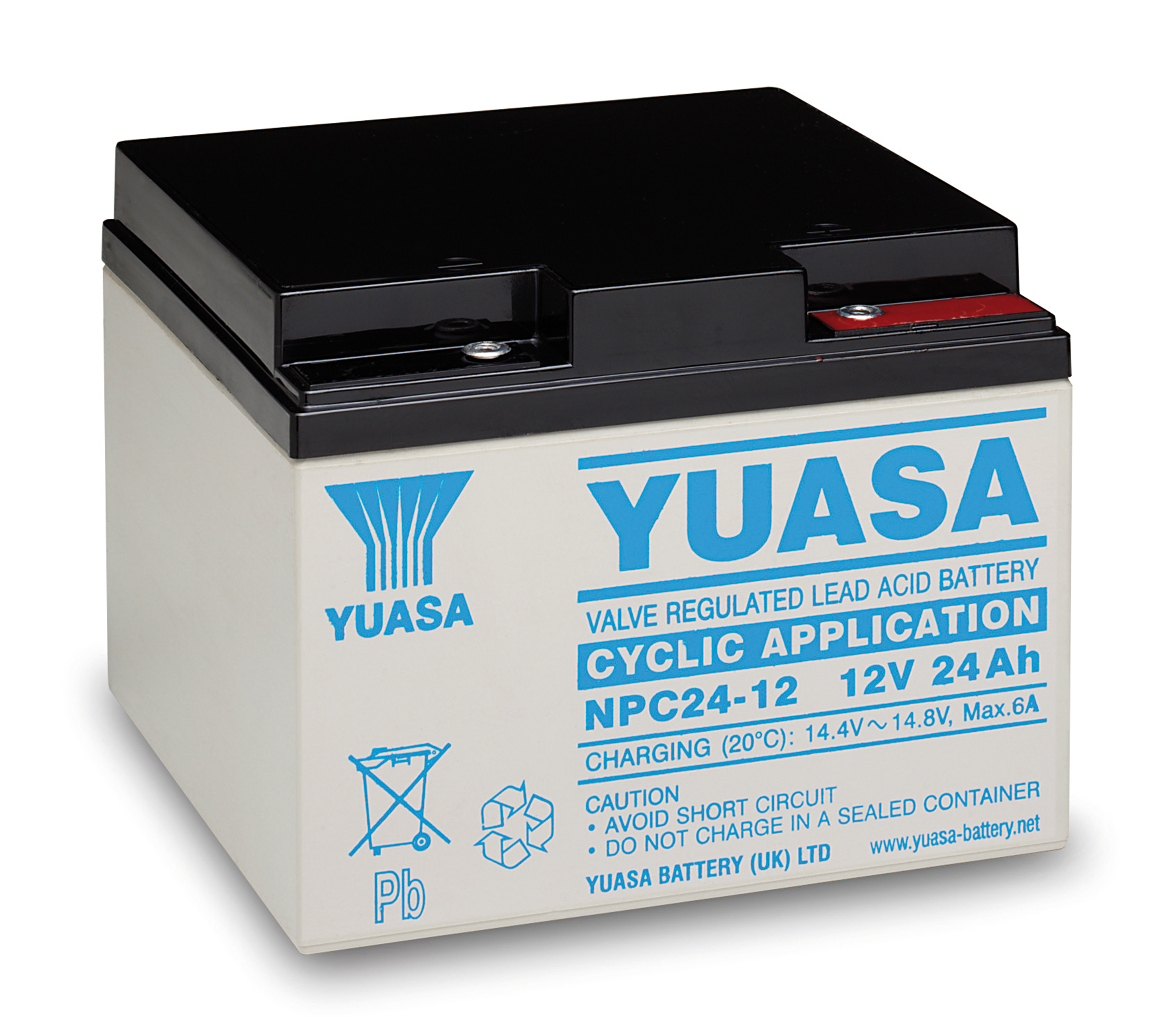 YUASA Plomb Etanche NPC24-12 - applications cycliques 12V 24Ah YUASA