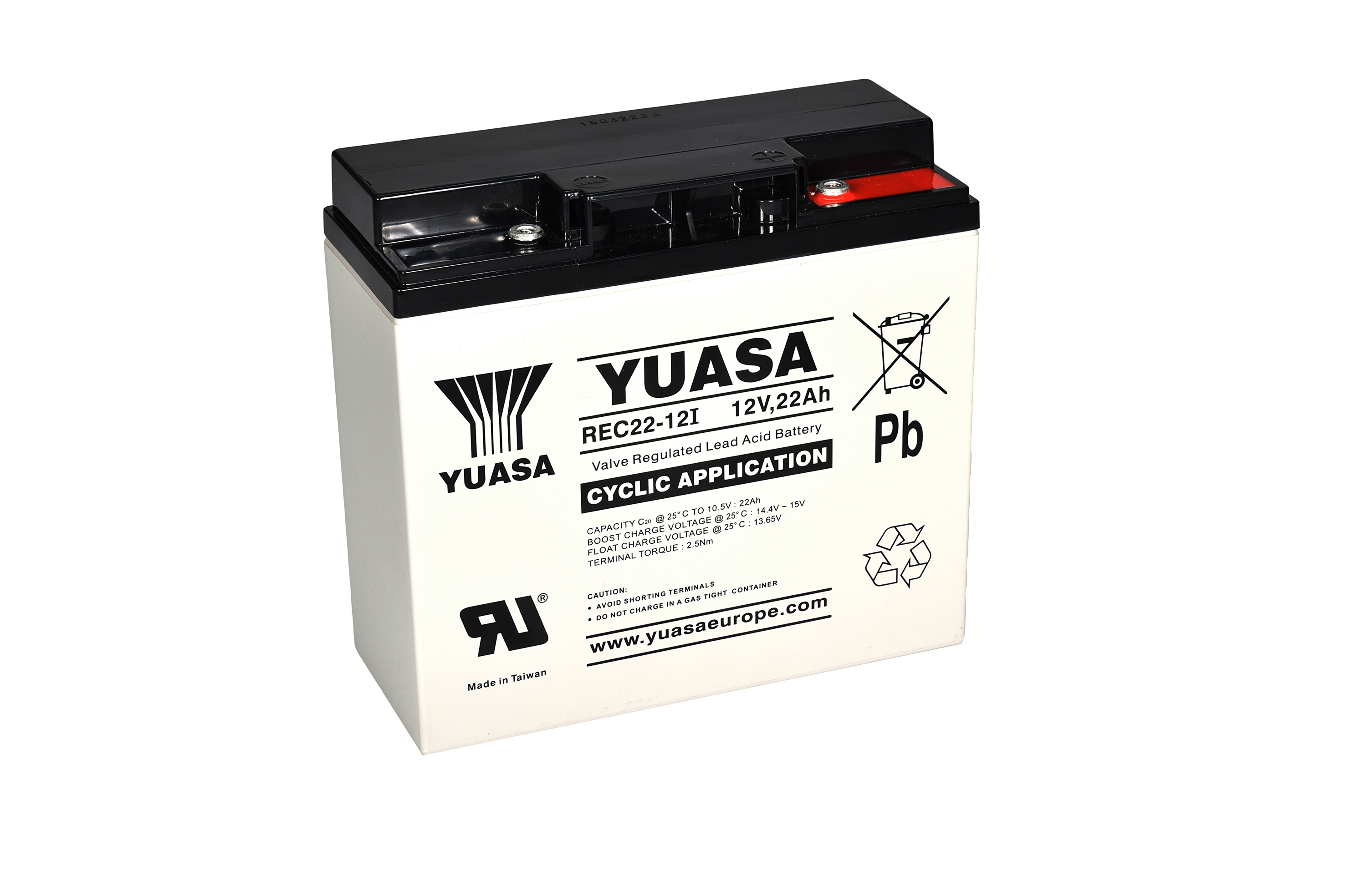 YUASA Plomb Etanche REC22-12I - applications cycliques 12V 22Ah YUASA