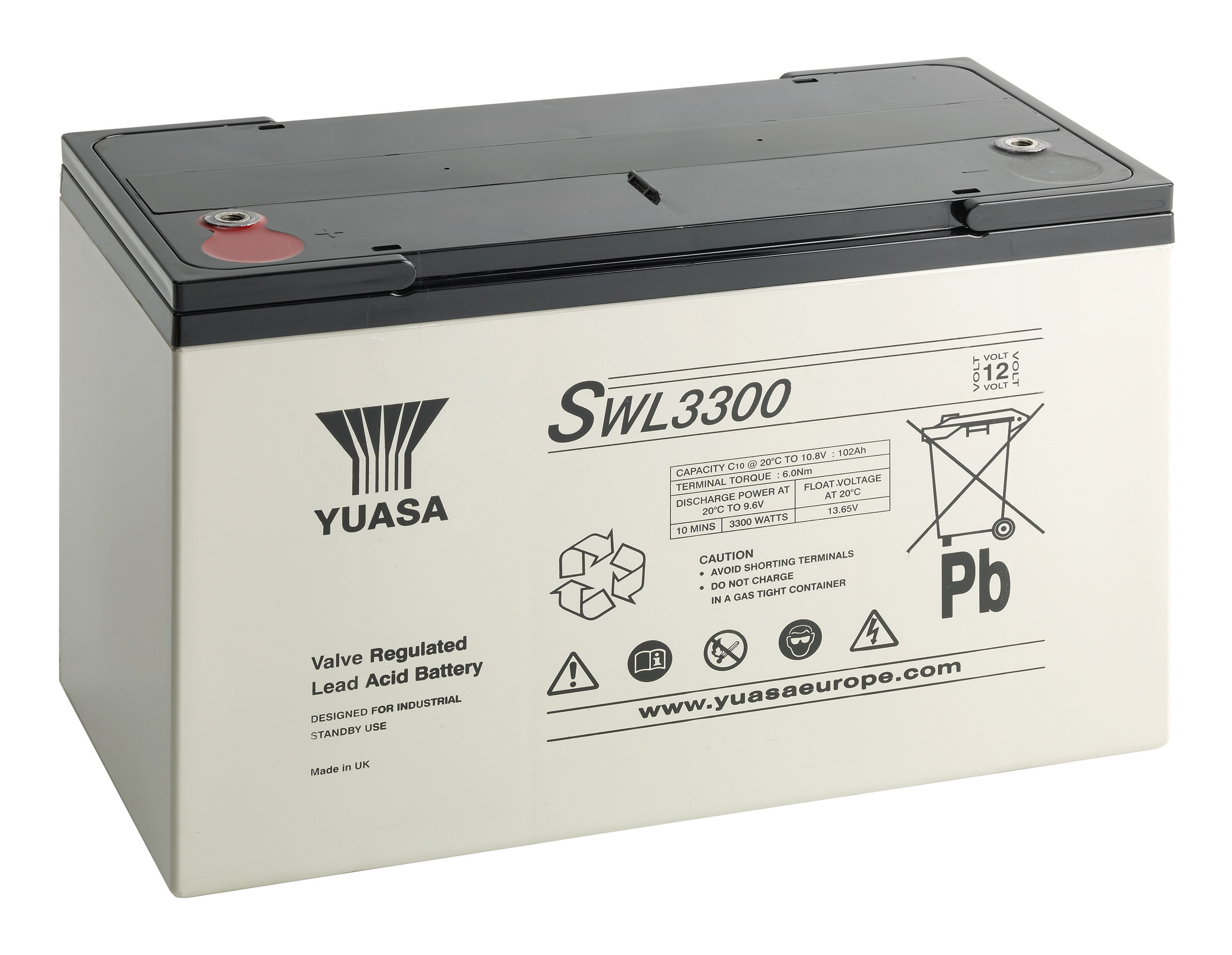 YUASA Plomb Etanche GAMME SWL - Applications décharges rapides 12V 108,4Ah YUASA